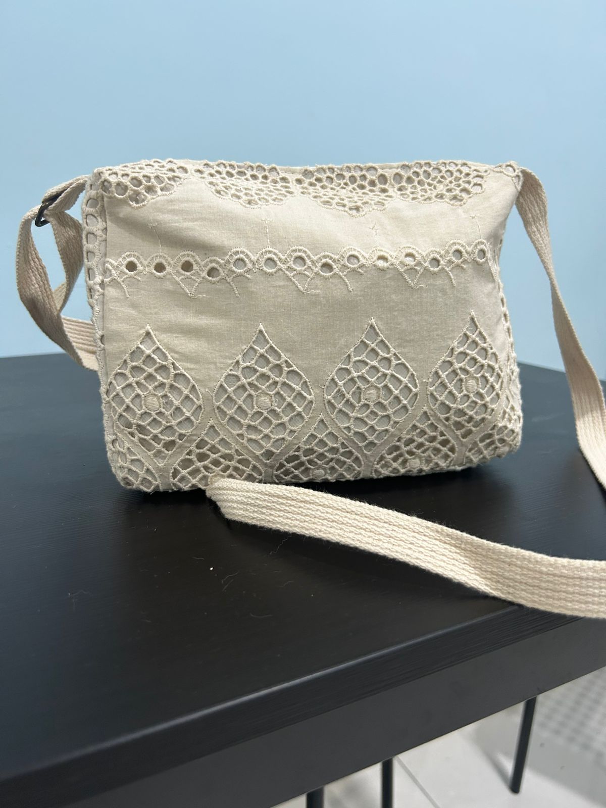 Chic Cream Fabric Crossbody Bag - Washable & Perfect for Every Day (Sold Out)