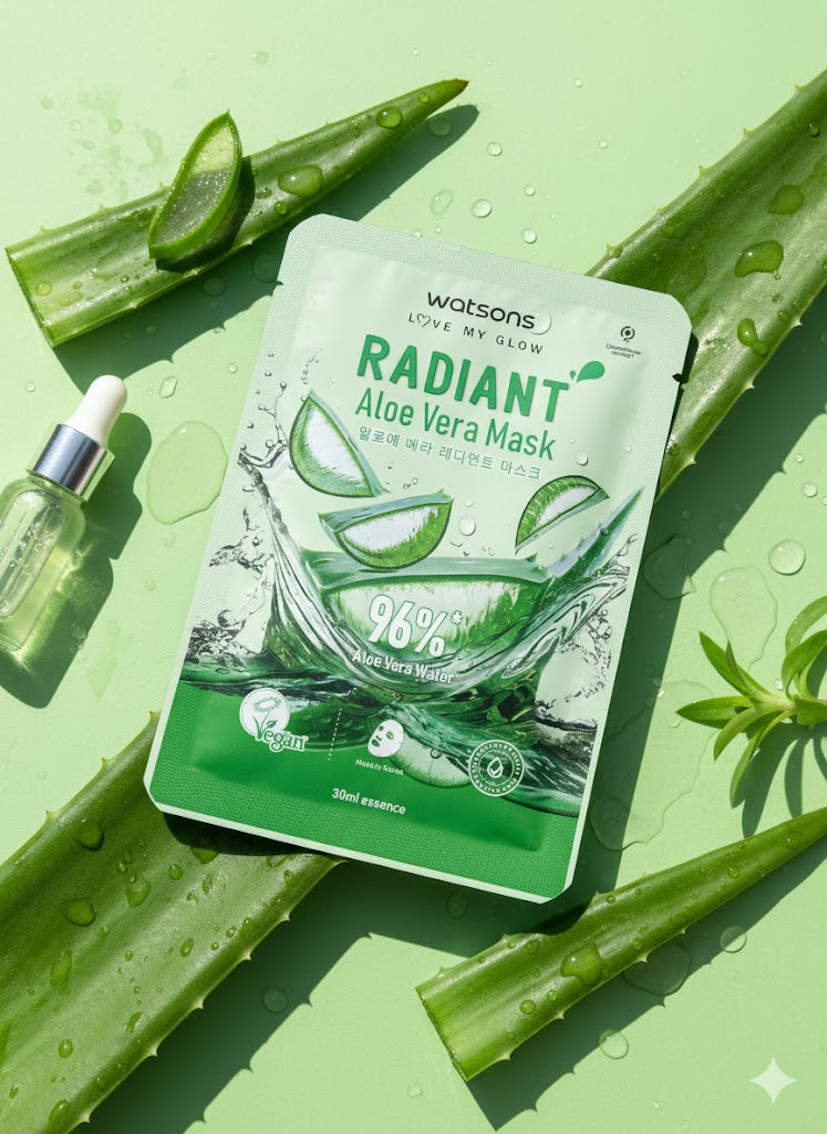🌿 Watsons Radiant Aloe Vera Mask: Love My Glow
