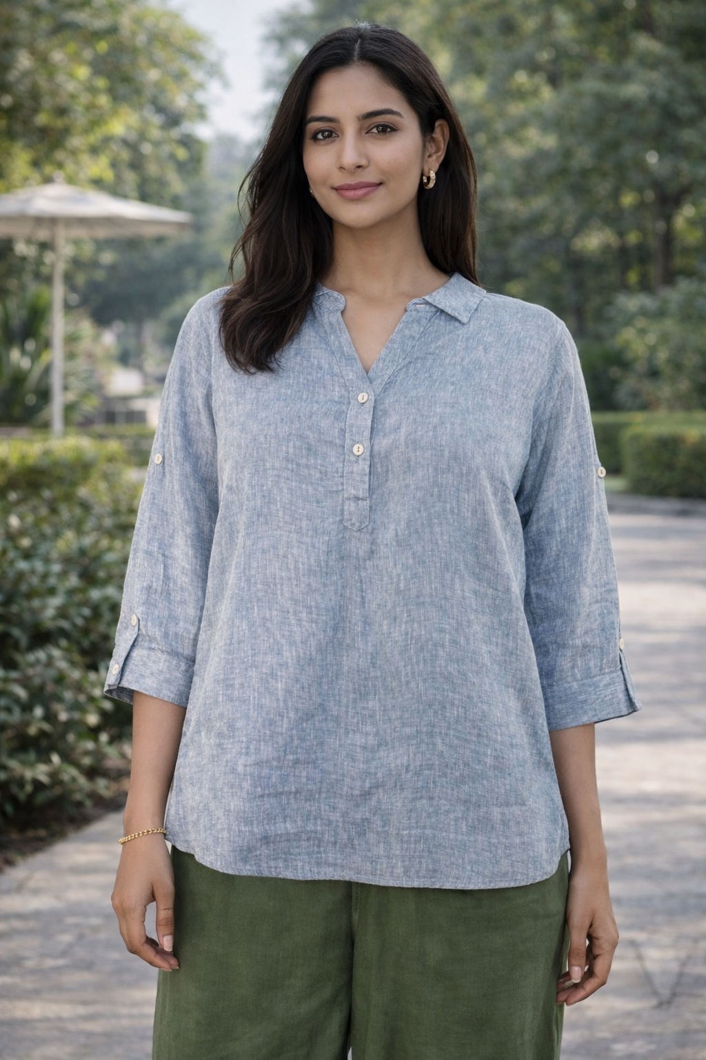 Relaxed Fit Linen Top – XL