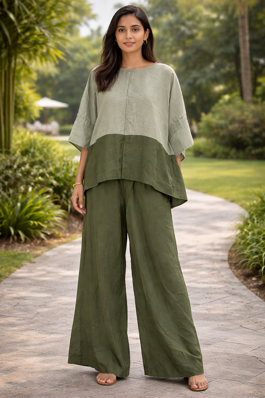 Olive Green Cotton Co-ord Set