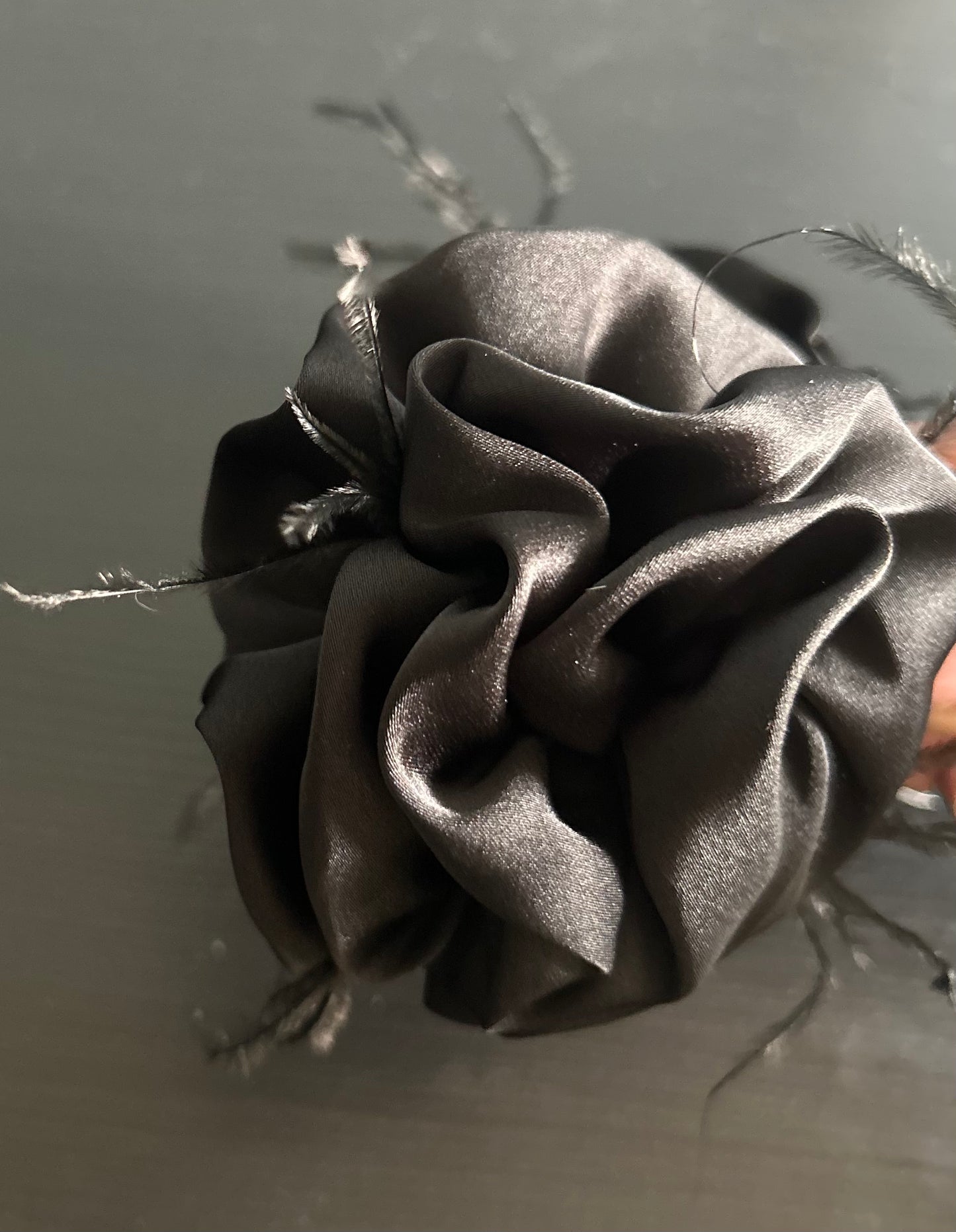 The Midnight Bloom Scrunchie: Cloth Flower Petals