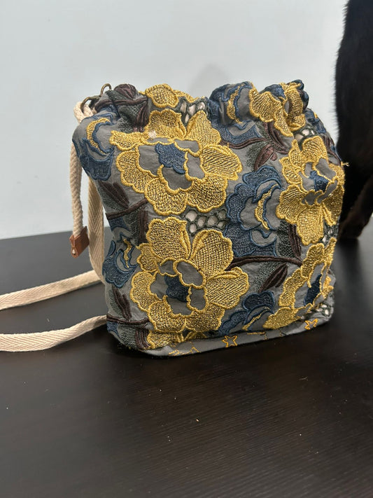 Artisan Mustard Multicolor Sling Bag: Handmade, Washable, & Vibrant