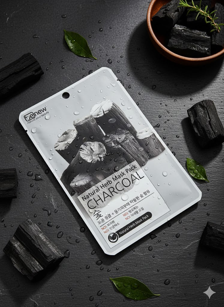 ⚫ Be New Natural Herb Mask Pack - CHARCOAL: Natural Your Beauty