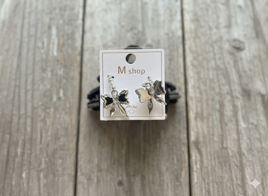 Asymmetrical Butterfly Charm Earrings